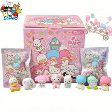 1/4/32pcs Sanrio Family Portrait And Double Star Mystery Box, Super Satisfaction Set! Character Collection Box - PVC Statue, Party Gift, Halloween/Christmas/Best Choice, Perfect Birthday Present