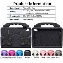 Apple 卡片夹 1 件黑色拇指握把夹，高品质 EVA 防震防摔平板电脑保护套