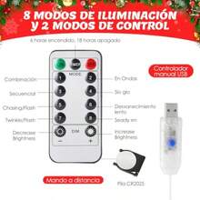 YQQ Nasjac Luces de Arbol de Navidad Decoracion 10LED Luces de Bolas para Decoración Navidad de Control Remoto 3M Cadena de Luz Luces de Esferas Adornos 8 Modos Iluminación Bolas de Deseos Impermeable5735 - BlancoClidoBolasdeNavidad - Ver 2