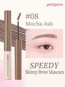 Peripera K-Beauty SPEEDY SKINNY 眉彩，眉毛造型凝膠，超細刷頭，輕鬆打造精緻眉妝，防水、持久且防暈染，眉毛造型液，眉毛填補，豐盈眉毛凝膠 - #08 Mocha Ash - 查看 1