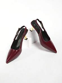 2025 Spring French Style Pointed Toe Backless Flat Sandals For Women, Elegant Lady-Like Design - Burgundy - View 8