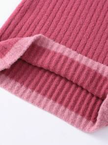 Annil 儿童女童中领套头毛衣，冬季修身款，弹性面料，亲肤材质，撞色设计，甜美针织毛衣