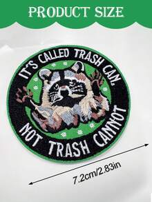 1pc A Charming "IT'S CALLED TRASH CAN. NOT TRASH CANNOT" Funny Raccoon Embroidered Patch, A Fun Patch, A Raccoon Patch, A Cute Patch, Ironable, Suitable For Decorating Jeans, Jackets, T-Shirts, Backpacks, Bags, Hats, Etc. - Multicolor - View 2