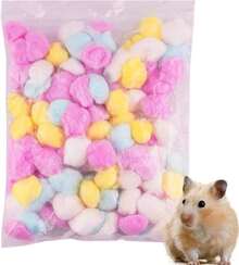 Ropa de cama para animales pequeños, bolas de algodón para hámster - Ropa de cama de invierno para jaula de animales pequeños |   Cojín de cama cálido para hámster, juego de bolas de algodón para ca - 1 - Ver 1