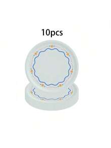 10 piezas/20 piezas/40 piezas, Bandeja de papel de verano, Bandeja de papel de 9" x 7" | Decoración para fiesta de soltera, Posavasos para el último brindis, Suministros para fiesta de cumpleaños, Ducha para recién nacido, Bandeja de pastel a rayas - Azul - Ver 14