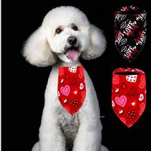 2pcs Valentine's Day Pet Accessories Heart-Shaped Bib, Dog Bandana, Wedding & Holiday Pet Supplies, Suitable For Daily Cleaning, Effectively Blocking Drool - Multicolor - View 8
