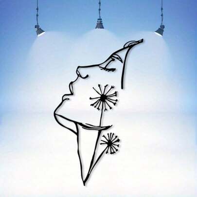 Hello Young 1pc Vintage Floral Metal Wall Decor - Elegant Black & White Wrought Iron Decoration With Shiny Stars, Ideal For Bedroom And Bathroom. A Perfect Gift For Her, Durable Vintage Wall Sculpture, Excellent Wall Decor.