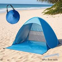 The Fully Automatic Beach Tent Is Easy To Carry, Durable, And Foldable. It Protects You From Sunlight And Provides UV Protection. The Back Panel Adopts Mesh Curtains, Which Can Be Opened In Summer To Increase Coolness. Suitable For Outdoor Beaches, Courtyard Lawns, Camping And Rest, It Is An Excellent Gift For Valentine's Day And Summer. - 彩色 - 查看 13