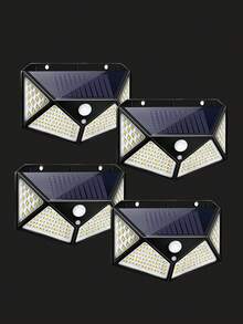 4-Side Solar Powered LED Wall Light, Wireless Weather-Resistant Outdoor Motion Sensor Security Lighting For Patio, Garden, Garage, Fence, And Front Door Entrance, Solar Exterior Lighting - Multicolor - View 1