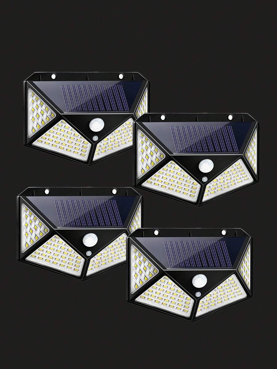 4-Side Solar Powered LED Wall Light, Wireless Weather-Resistant Outdoor Motion Sensor Security Lighting For Patio, Garden, Garage, Fence, And Front Door Entrance, Solar Exterior Lighting - Multicolor - View 1