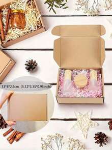 5个装耐用牛皮纸礼品盒 - 飞机图案方形信封，适用于珠宝、工艺品和小物件，尺寸为5.12x3.15x0.95英寸，坚固的纸板包装，确保运输和存储安全，装饰性盒子