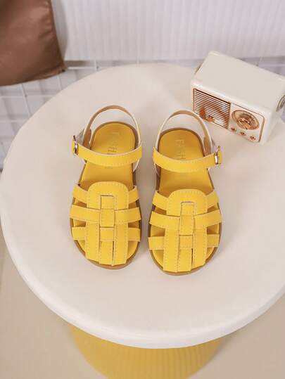 1 par de sandalias planas de moda casual para bebé, cómodas para primavera/verano