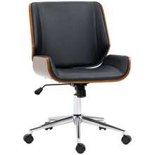 Vinsetto Retro Office Chair, Height-Adjustable, Swivel And Tilt Wooden Office Chair, Black