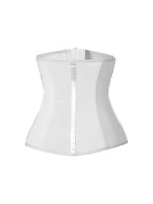 1 pieza Cinturilla Moldeadora con Cremallera Frontal, Shapewear para Mujer, Moldeador Corporal de Alta Compresión - Blanco - Ver 4
