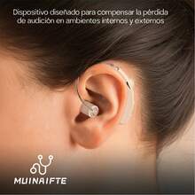 Audífono retroauricular con amplificación de audio, adecuado para usuarios de edad avanzada, con reducción inteligente del ruido y control de volumen. - Camel - Ver 4