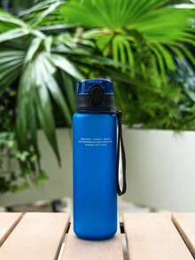 1件 700ml/25oz 啞光簡約圖案運動水壺，防漏瓶口，附手提繩，耐用，4色可選，Back T，開學第一天 - 彩色 - 查看 12