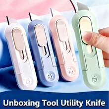 Portable Retractable Mini Box Cutter - Suitable For Home And Office Use, Convenient For Cutting Envelopes, Cardboard, Boxes And Crafts, Can Be Used For Paper Cutting And Packaging Cutting, Also Suitable For Unwrapping Valentine's Day Gifts, Back To School And School Supplies, Etc.