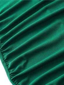 فستان كاجوال أنيق من قماش محبوك ذو لون أحادي، قصة غير متماثلة/غير منتظمة بياقة مستديرة، طول متوسط، مناسب لحفلات الشاي والمكتب اليومي والتنقل والزي الرسمي للمعلمين والملابس الرسمية الكاجوال وملابس الكنيسة والترفيه الخارجي في الربيع والصيف والخريف والشتاء، فستان أنيق للسيدات - أخضر - مشاهدة 7