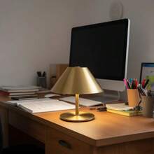 1 đèn cảm ứng Nordic, đèn cảm ứng đơn sắc không dây, đèn cảm ứng LED, đèn cảm ứng di động, đèn nhiệt độ màu có thể điều chỉnh, đèn có thể điều chỉnh độ sáng, đèn phòng ngủ có chụp đèn kim loại hình nón, đèn cảm ứng độc đáo, thích hợp để trang trí nhà cửa/văn phòng/phòng ăn/quà tặng sự kiện - đèn bàn - Xem 10