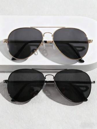 男士双梁飞行员镜框护目镜，时尚达人和驾驶员的理想之选；适合作为送给男友或丈夫的礼物。颜色/款式随机发货。