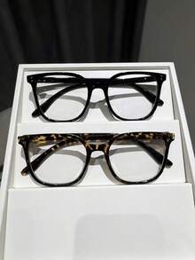 1-4副女士塑料镶嵌美甲多色全窄框圆形有色镜片便携现代简约风格休闲透明眼镜组合，适合办公室着装，适合所有脸型，配饰 - 無色 - 查看 6