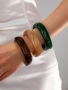 1 chiếc vòng tay Acrylic họa tiết da báo thời trang, phong cách thanh lịch và cổ điển, thích hợp cho tiệc tùng và đeo hàng ngày, ngày lễ tình nhân, mẹ, mẹ, ngày của mẹ, quà tặng - Nhiều màu - Xem 6