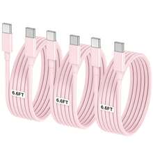 USB-C 轉 Type-C 充電數據線 [3.3FT/6.6FT] 長距離快充線，USB-C 電源線，相容 iPhone 17/16/15 Pro/Pro Plus/Pro Max，相容 Galaxy S26/S25/S24/S23/S22，Pro/Air 及更多機型，手機充電線 - 粉色 - 查看 12