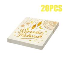 80/40/20张 13*13英寸斋月主题一次性餐巾纸，饰有金色新月星图案，适用于餐厅装饰、宴会、家庭聚会、朋友聚会以及开斋节期间的餐厅装饰餐巾纸。 - 金色 - 查看 4