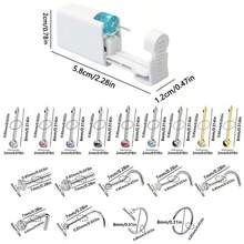 2PCS Disposable Nose Piercing Gun Built-In Nose Studs,10 PCS Nose Rings-Portable Nose Piercing Kit - 2 Second-generation Nose Piercers + 10 Decorative Nose Studs - View 6