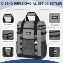 INSMEER Hielera Portatil 35L Grande, Bolsa Térmica A Prueba de Fugas para 60 Latas, Enfriadores de Mochila con Múltiples Bolsillos, 12H Frío/8H Calor, para Playa, Camping, Picnic, Senderismo(Gris) - Multicolor - Ver 7