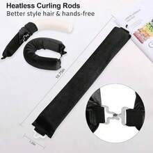 Set Of 3 Jumbo Heatless Hair Curling Rods With Silk Headscarf Women Brown Volume Hair Blowout Hair Styling Velvet Hair Rollers - 預設 - 查看 3