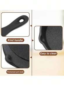 黑色铸铁煎锅、平底锅和炖锅套装。适用于厨房，包含烤盘、托盘、煎锅和烹饪锅。也是汽车配件和露营的理想之选。