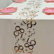1pc Rose Gold Number Birthday Table Runner, 45th Birthday, 11.02*108.27/196.85/393.7 Inches, Birthday Party Decoration, Anniversary Retirement Party Supplies, Birthday Celebration, Party Supplies, Father's Day, Mother's Day - Rose Gold - View 11