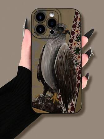 Funda de teléfono de lujo con diseño de águila, a la moda, popular y personalizada, con protección contra golpes y estética linda, con protección para el lente, compatible con iPhone 17/17Pro/17Pro Max, 16, 15, 14, 13, 12, 11 Plus/Pro Max y series, y compatible con la serie Galaxy S/A, regalo para el Día de Pascua, decoración/regalo de Navidad, Halloween, cumpleaños, novia, novio, amigo o para ti mismo.
