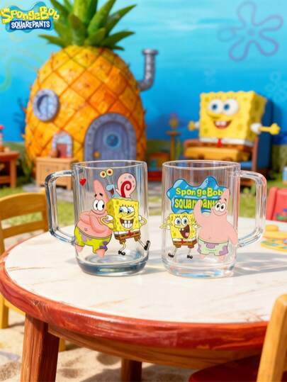  1 pieza Taza de enjuague SpongeBob engrosada, se puede usar como lavabo, soporte para cepillo de dientes, taza de enjuague de plástico, con patrón de dibujos animados, adecuada tanto para hombres como para mujeres, cepillado lindo, mejor opción para decoración de fiesta de vacaciones, gran regalo para amigos