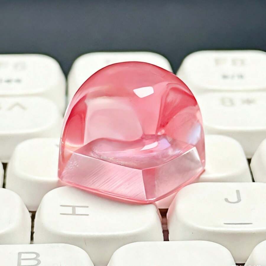 1pc Handcrafted Personalized Resin Resin Translucent Nail Art Key Keycaps, Jelly Cross-Axis Mechanical Keyboard Keycaps, Single - Lilac Purple - View 1