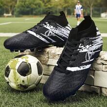 1 Pair New Soccer Shoes, Recommended For Teenagers, Students, Matches And Training, Low-Top, Long Studs, Non-Slip, Suitable For AG, FG, Soft Ground, Real Grass, Competition And Training, Lace-Up, Men's Soccer Shoes, High-Top, Professional Soccer Boots, Factory Direct - Black and White - View 4