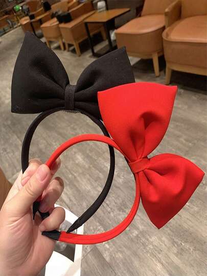 Diadema con gran moño rojo lindo para niñas, accesorios para el cabello, diadema de princesa, accesorios de cosplay para niños