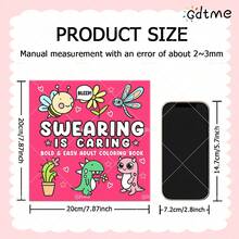 GDTME Children's Coloring Book "Swear Words Are Also A Form Of Care": Bold And Simple Pattern Coloring Book, Suitable For Adults, Cute Coloring Book, Perfect Gift For Christmas Parties, Halloween And Birthdays - Special Scene Coloring To Relieve Stress: Suitable For Friends Who Enjoy Coloring And Back To School Season (Warm Space Coloring) - 7.9 Inch * 7.9 Inch - View 9