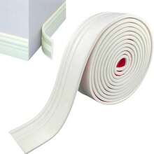 1 件 3.85 英寸宽 x 78.7 英寸长 易于安装的自粘式 NBR 踢脚线，柔性底板装饰 - 自粘乙烯基墙面和凹槽踢脚线，现代设计，适用于厨房橱柜和台面边缘，家居装饰 | 简洁线条装饰 | 自粘装饰，厨房装饰和配件，适用于墙面，家居（米色） - 彩色 - 查看 11