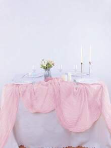 1/6 Tấm Khăn Trải Bàn Màu Hồng, Vải Mỏng, Kích Thước 90 X 300 Cm, 118 Inch (Khoảng 3 Mét), Khăn Trải Bàn Màu Hồng, Khăn Trải Bàn Trong Suốt Phong Cách Mộc Mộng Cho Đám Cưới, Tiệc Sinh Nhật, Tiệc Mừng Em Bé, Trang Trí Tiệc, Trang Trí Đám Cưới, Vải Trong Suốt, Khăn Trải Bàn Thanh Lịch, Vải Mỏng Mềm Mại, Khăn Trải Bàn Bền Chắc, Khăn Trải Bàn Bằng Vải, Dành Cho Người Tổ Chức Sự Kiện - Hồng - Xem 14