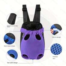 Dog Breathable And Burden-Backpack Pet Shoulder Chest Bag Pet Travel Backpack Four-Legged Backpack,Pet Backpack Adjustable Pet Front Dog Backpack Travel Bag, Out Easy-Fit Traveling Hiking Camping Small Medium Dogs Cats Puppies - Black - View 4
