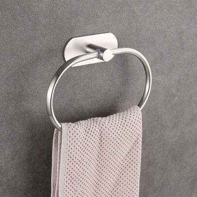 מתלה מגבות דביק, מחזיק טבעת מגבות לחדר אמבטיה, מתלה בדים ללא קידוח, טבעת מגבות מנירוסטה, טבעת מגבות אליפטית לחדר אמבטיה (ללא צורך בקידוח), מתנה לחג המולד/ליל כל הקדושים