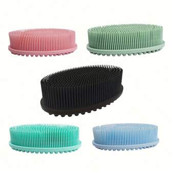 1pc/2pcs Upgraded 2-In-1 Silicone Body Brush, Exfoliating Scrubber For Shower, High Quality Silicone Loofah, Scalp Massager, Easy To Clean Silicone Material, Soft