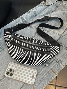 Fashionable Retro Zebra Print Women Waist Bag - Multicolor - View 5