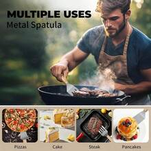 2 Piece Stainless Steel Spatula Set Wooden Handle Heat Resistant Cooking Utensils Non Slip Ergonomic Kitchen Tools For Home Kitchen Restaurant Outdoor Baking Grilling Frying Pancakes Steak Burgers - 3個 - 查看 4