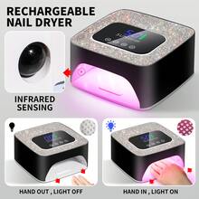 2000mAh可充电无线美甲灯，57颗LED灯珠，3种定时设置（99秒/60秒/30秒），LED显示屏，黑色钻石设计，适用于凝胶指甲油烘干，情人节和圣诞节礼物 - 美規A型插(110-127V) - 查看 7