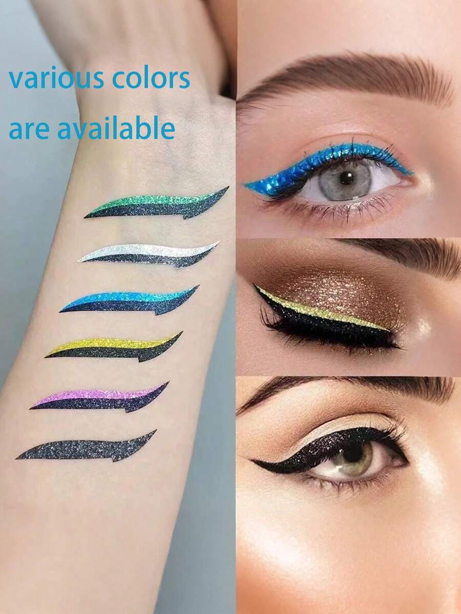 4/24 samoprzylepne naklejki na powieki z cieniem do powiek, wodoodporne, odporne na pot, trwałe, minimalistyczne i seksowne wzory, uniwersalne style, zawierają cienie do powiek i taśmę do powiek, szybkie naklejki do makijażu, najlepsze do codziennego makijażu kobiet, na festiwale, imprezy, gale