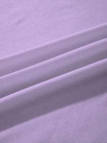 女士休闲牛奶丝圆领短袖T恤 - 紫色 - 查看 3