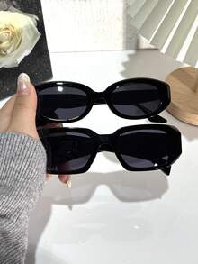 6/5/4/3/2pcs Black Plastic Geometric Full Frame Classic Men's And Women's Fashion Glasses Combination , Suitable For All Face Shapes Holiday Gifts Carnival Parties Outdoor Clothing Fashion Accessories Glasses Set Gifts - 黑色 - 查看 8